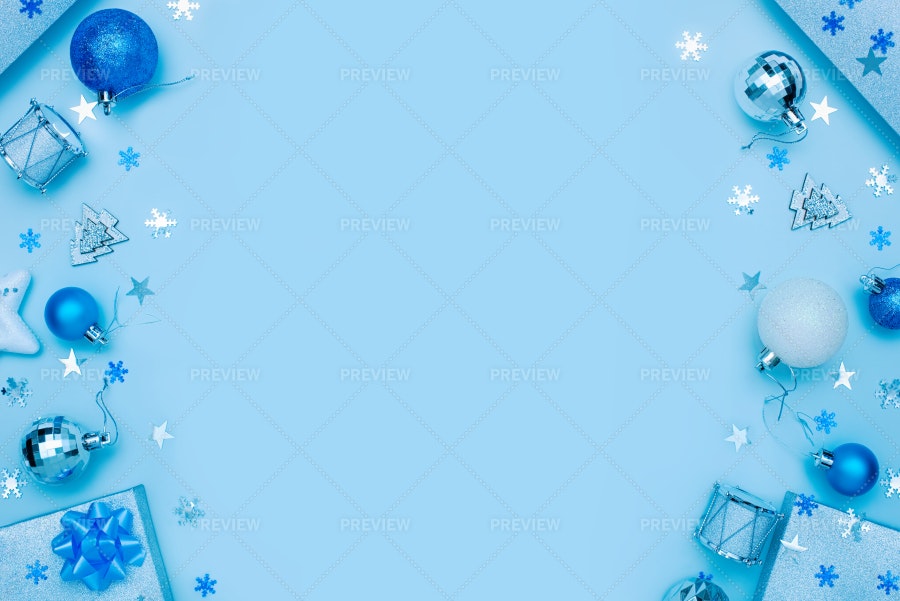 Christmas Background with Blue Christmas Balls and Snow for Xmas Design  Vector Illustration Stock Illustration  Illustration of decorative  greeting 103314312